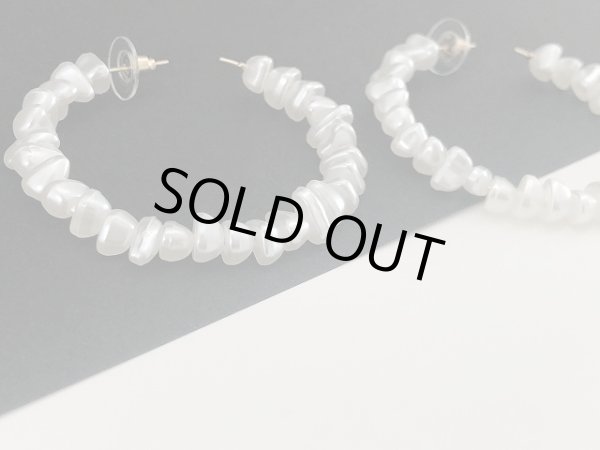 画像4: パール 大ぶり フープ ピアス USA (4)