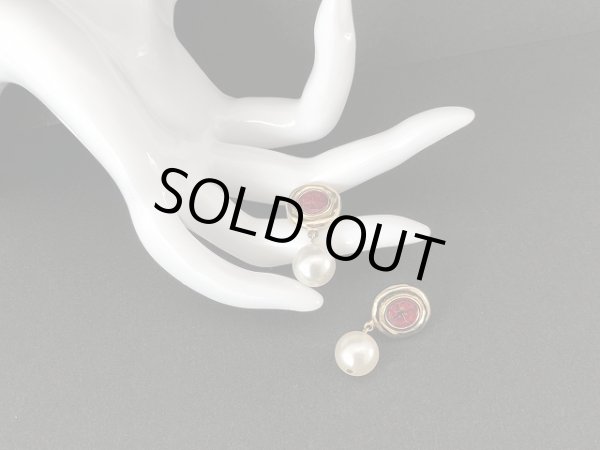 画像5: ゴールドトーン 1粒パール 揺れるピアス USA (5)