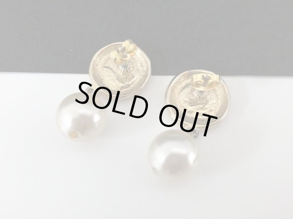 画像3: ゴールドトーン 1粒パール 揺れるピアス USA (3)