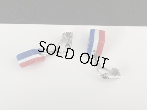 画像5: トリコロールチャーム 揺れる イヤリング USA (5)