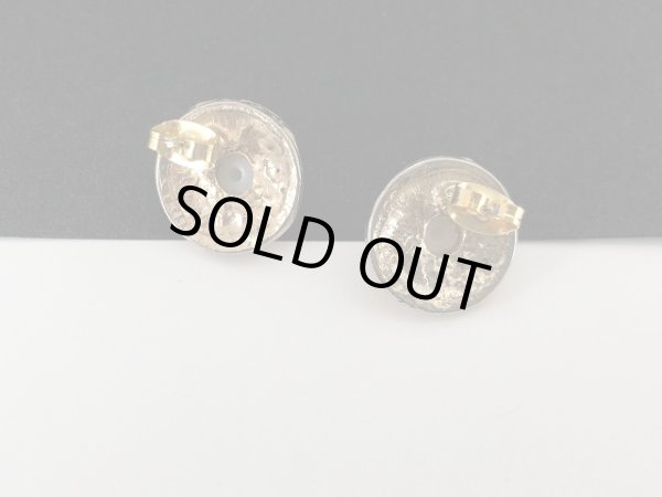 画像3: ピンクエナメル パールカラーカボッション ピアス USA (3)