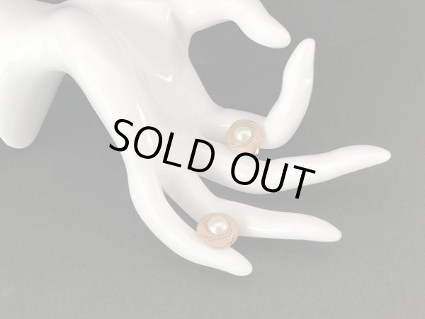 画像4: ピンクエナメル パールカラーカボッション ピアス USA (4)