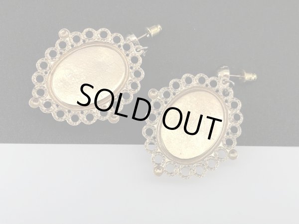 画像6: ゴールドトーン パールホワイトカラーカボッション 大ぶり 揺れる ピアス USA (6)