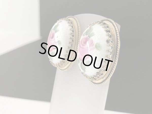 画像3: WHITING&DAVIS フラワー カボッション イヤリング USA ヴィンテージ コスチュームジュエリー (3)