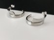 画像1: シルバートーン ダブルライン デザイン フープ ピアス USA (1)