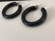 画像2: ブラックカラー フープ ピアス USA (2)