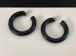 画像1: ブラックカラー フープ ピアス USA (1)