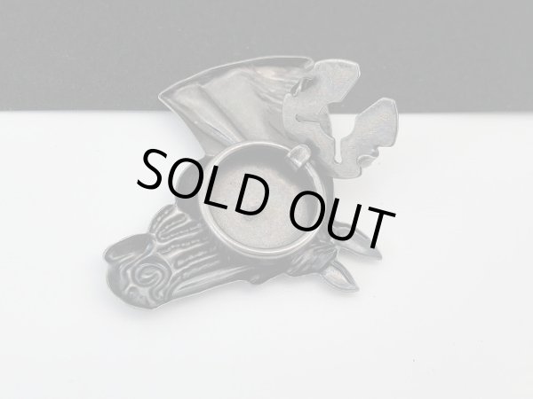 画像4: ボタン カバー シルバートーン 馬 BUTTON COVER USA ヴィンテージ (4)