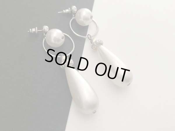画像3: シルバートーン パールカラービーズ 揺れる ピアス USA (3)