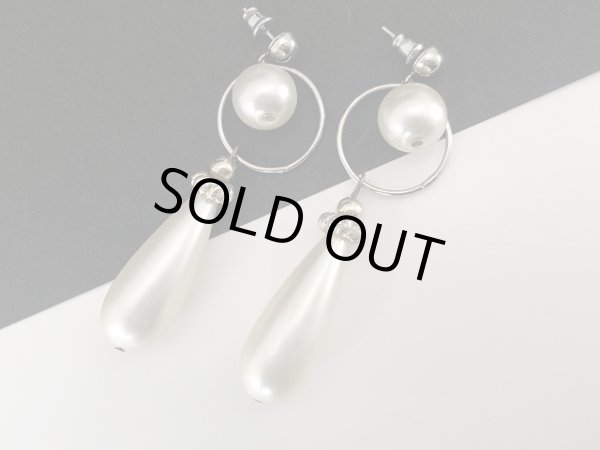 画像2: シルバートーン パールカラービーズ 揺れる ピアス USA (2)