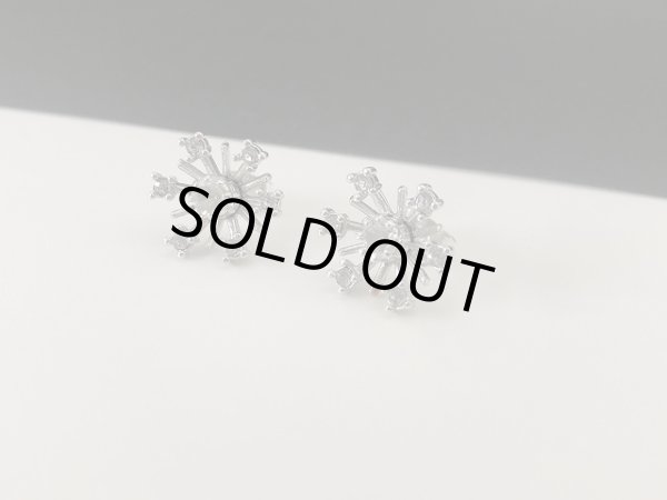 画像2: シルバートーン ラインストーン スモール ピアス 小ぶり USA (2)