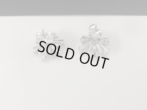 画像3: シルバートーン ラインストーン スモール ピアス 小ぶり USA (3)