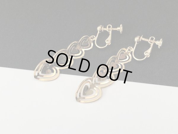 画像4: ゴールドトーン ハート 揺れる イヤリング USA (4)