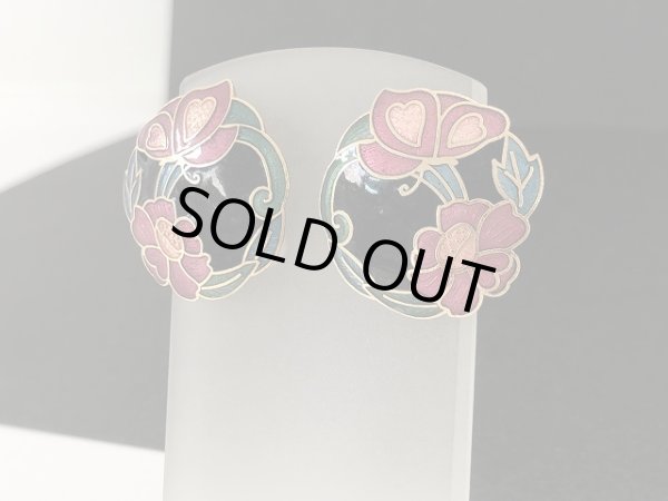 画像2: エナメル フラワー イヤリング USA (2)