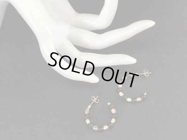 画像4: ゴールド ブラック フープピアス USA (4)