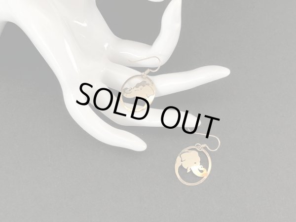 画像3: ゾウ ぞうモチーフ ゴールドトーン 揺れるピアス USA (3)