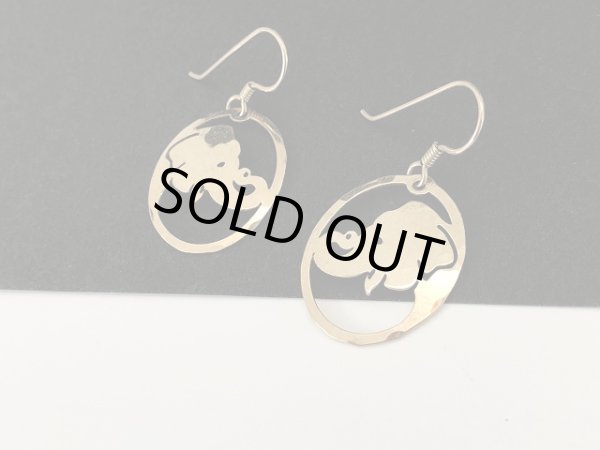 画像2: ゾウ ぞうモチーフ ゴールドトーン 揺れるピアス USA (2)