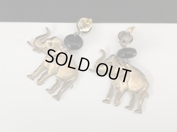 画像5: ゾウ ぞうモチーフ ゴールドトーン 揺れるピアス USA (5)