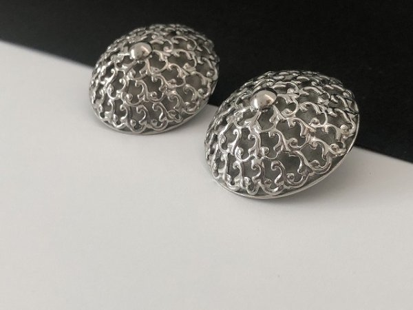 画像3: シルバートーン 大ぶり イヤリング USA (3)