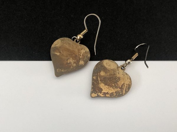 画像4: ブロンズトーン ハート 揺れるピアス USA (4)