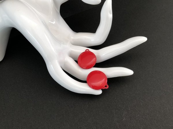 画像3: レッドエナメルカラーイヤリング USA (3)