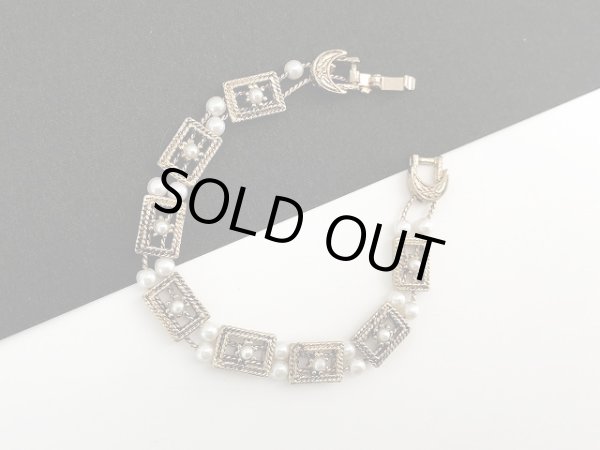 画像3: ゴールドトーン パールビーズ ブレスレット USA  (3)