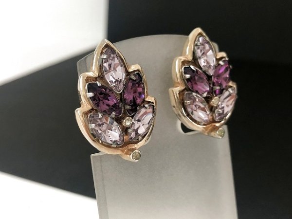 画像3: Barclay バークレイ 1950's リーフモチーフ イヤリング USA ヴィンテージ コスチュームジュエリー (3)