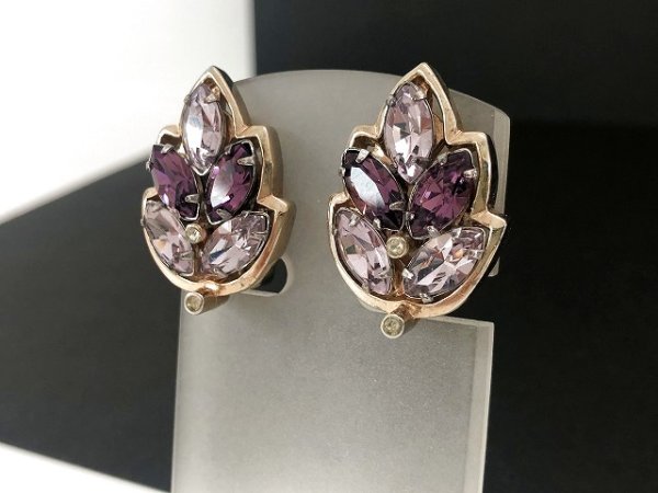 画像2: Barclay バークレイ 1950's リーフモチーフ イヤリング USA ヴィンテージ コスチュームジュエリー (2)