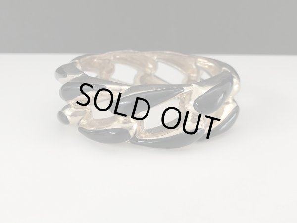 画像3: バングル ブレスレット ブラック×ゴールドトーン USA オールド ヴィンテージ (3)