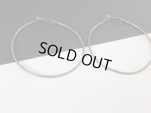 画像4: ブラックメタリック 大ぶり フープピアス USA (4)