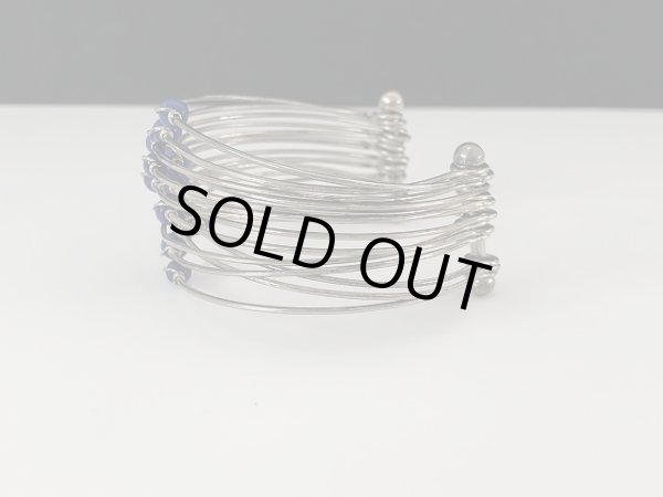 画像2: バングル ブレスレット シルバートーン カフブレスレット USA オールド ヴィンテージ (2)