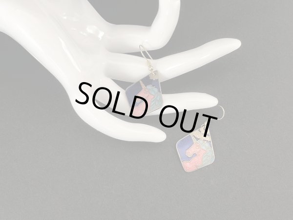 画像4: エナメルメタル ユニコーン Unicorn 揺れるピアス USA (4)