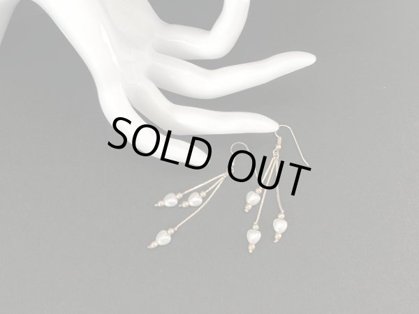 画像4: 華奢なハートパールビーズ 揺れるピアス USA (4)