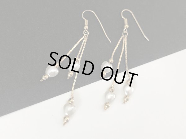画像3: 華奢なハートパールビーズ 揺れるピアス USA (3)