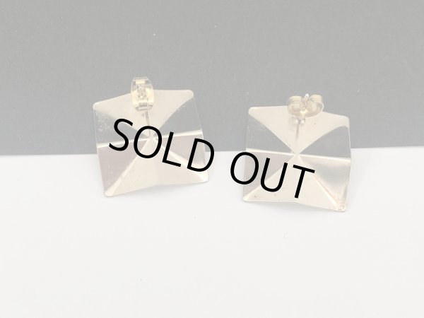 画像5: ゴールドトーン デザインピアス USA (5)