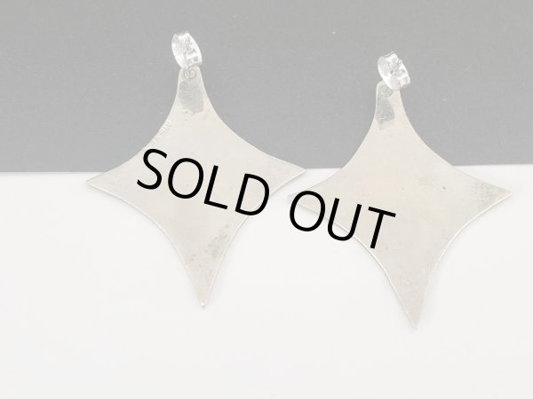 画像5: エナメル ひし形フォルム 大ぶりピアス USA (5)