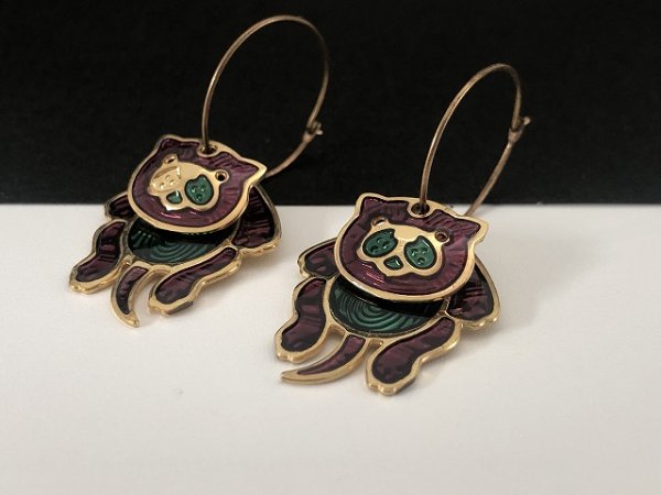 画像3: Edgar berebi エナメルメタル 揺れる ピアス USA (3)