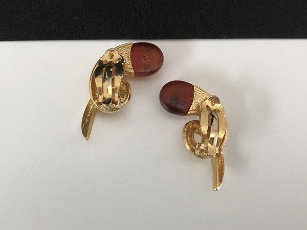 画像5: ゴールドトーン デザインイヤリング USA (5)