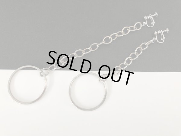 画像3: アシンメトリー チェーン 揺れるロングイヤリング USA (3)