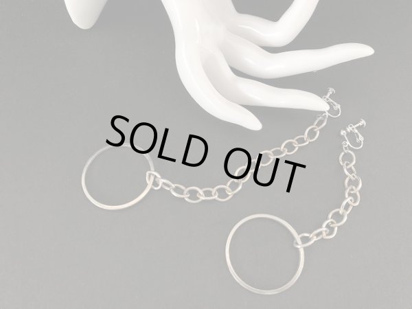 画像4: アシンメトリー チェーン 揺れるロングイヤリング USA (4)