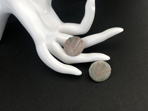 画像4: マーブルエナメル アシンメトリーカラー イヤリング USA (4)