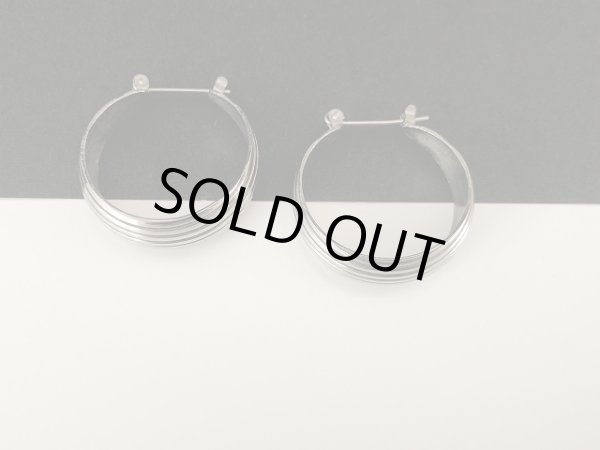 画像4: シルバートーン フープ ピアス USA (4)