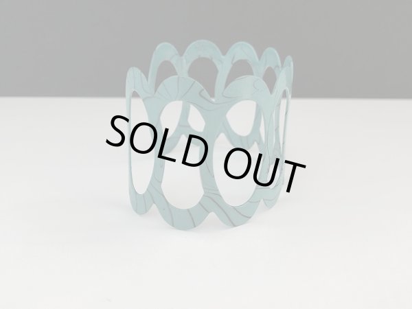 画像4: バングル ブレスレット ターコイズブルー系カラー カフブレスレット USA オールド ヴィンテージ (4)