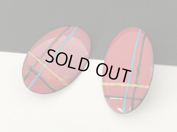 画像2: エナメルカラー 大ぶりイヤリング USA (2)