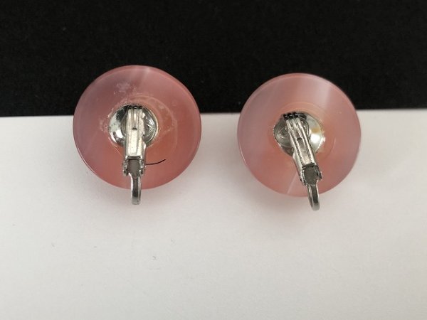 画像5: クリアピンク系×ブラックペイント イヤリング USA (5)