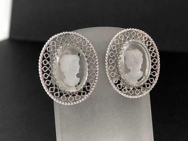 画像3: WHITING&DAVIS カメオモチーフ イヤリング USA ヴィンテージ コスチュームジュエリー (3)