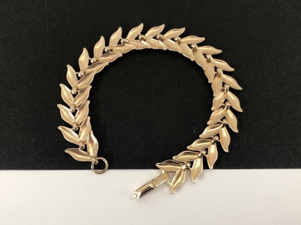 画像4: ゴールドトーン ピンクエナメルカラー ブレスレット USA ヴィンテージ (4)