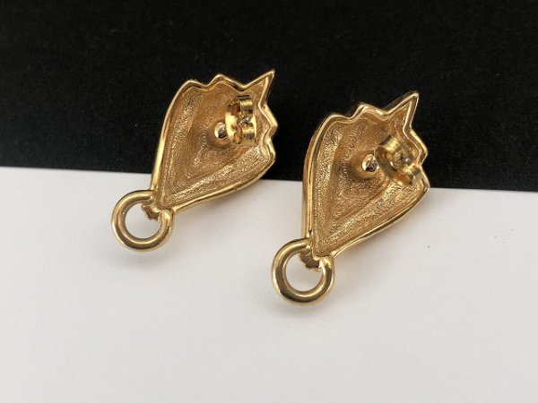 画像4: ゴールドトーン デザインピアス USA (4)