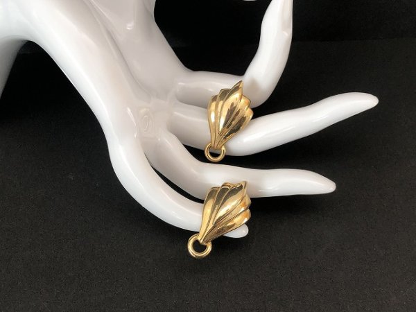 画像3: ゴールドトーン デザインピアス USA (3)
