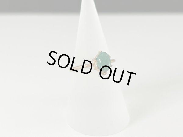 画像3: 指輪  リング ゴールドトーン 一粒ストーン USA  (3)